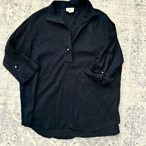 Tuckernuck willow blouse size large Navy